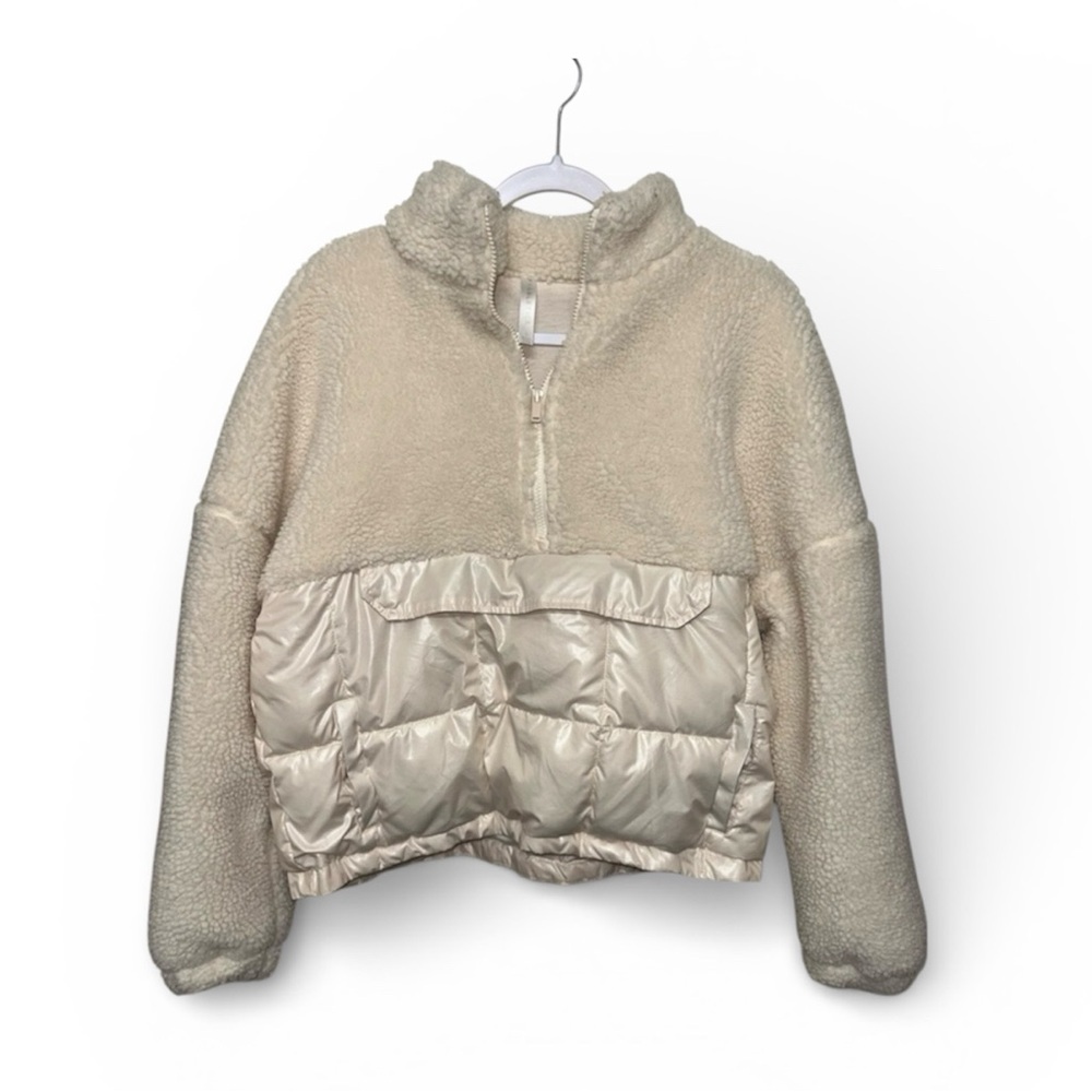 Fabletics Nelly Mixed Media Half‎ Zip Sherpa Pullover Jacket